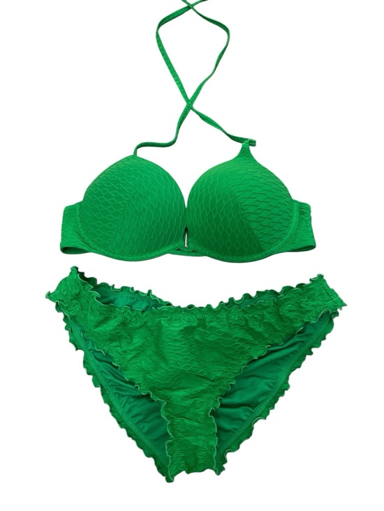 Victoria's Secret Other - Victoria's Secret Bombshell Emerald Green Textured Push-Up Bikini Set